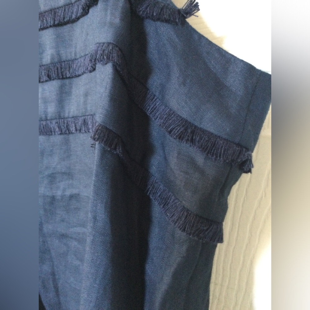 J Crew Navy Linen Top NWT - Picture 7 of 8